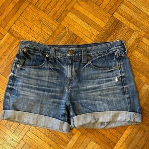 J. Crew high waisted, cuffed jean shorts